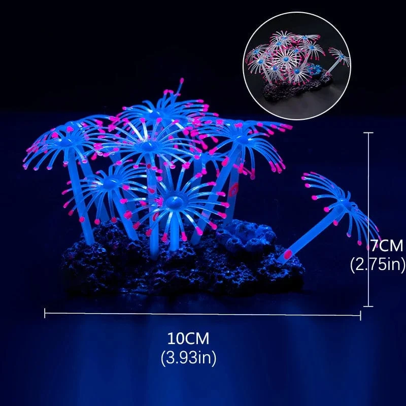 Fluoreszierendes Aquarium-Dekor, Aquarium-Landschaftsbau, Korallensimulation, Korallenornamente, kleine Unterwasserwelt-Landschaftsdekoration