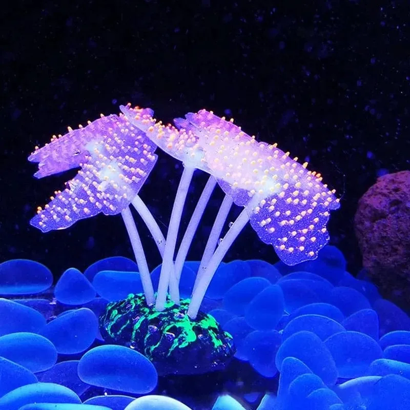 Fluoreszierendes Aquarium-Dekor, Aquarium-Landschaftsbau, Korallensimulation, Korallenornamente, kleine Unterwasserwelt-Landschaftsdekoration