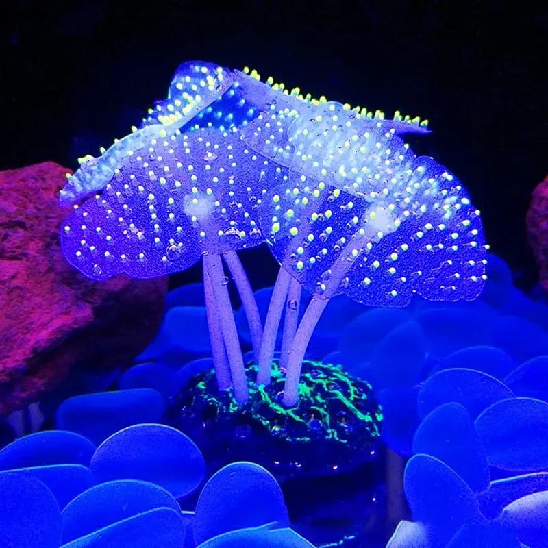Fluoreszierendes Aquarium-Dekor, Aquarium-Landschaftsbau, Korallensimulation, Korallenornamente, kleine Unterwasserwelt-Landschaftsdekoration