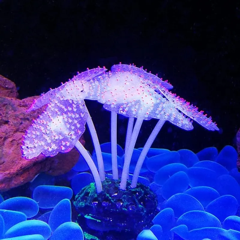 Fluoreszierendes Aquarium-Dekor, Aquarium-Landschaftsbau, Korallensimulation, Korallenornamente, kleine Unterwasserwelt-Landschaftsdekoration