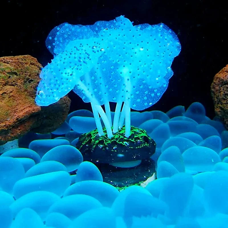 Fluoreszierendes Aquarium-Dekor, Aquarium-Landschaftsbau, Korallensimulation, Korallenornamente, kleine Unterwasserwelt-Landschaftsdekoration