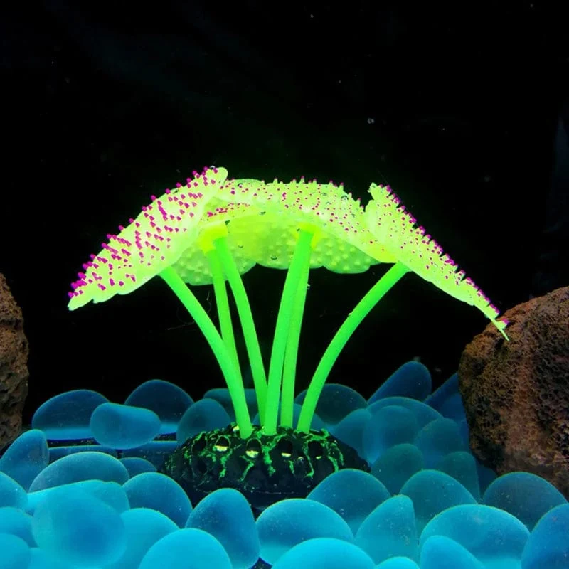 Fluoreszierendes Aquarium-Dekor, Aquarium-Landschaftsbau, Korallensimulation, Korallenornamente, kleine Unterwasserwelt-Landschaftsdekoration