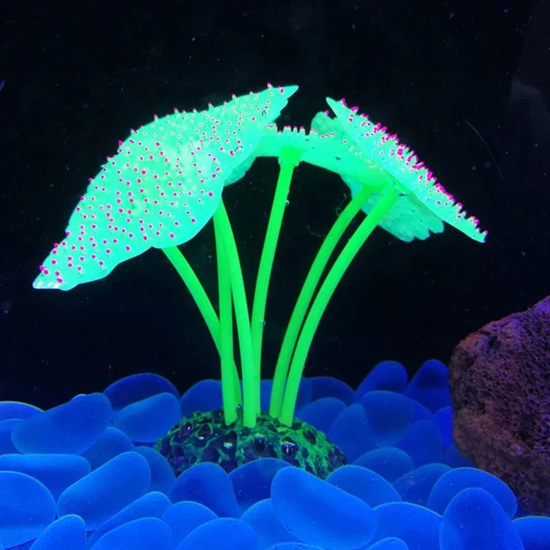 Fluoreszierendes Aquarium-Dekor, Aquarium-Landschaftsbau, Korallensimulation, Korallenornamente, kleine Unterwasserwelt-Landschaftsdekoration