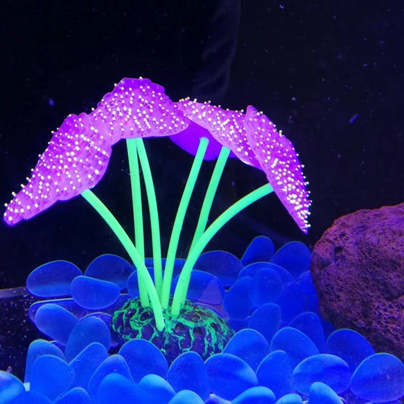 Fluoreszierendes Aquarium-Dekor, Aquarium-Landschaftsbau, Korallensimulation, Korallenornamente, kleine Unterwasserwelt-Landschaftsdekoration