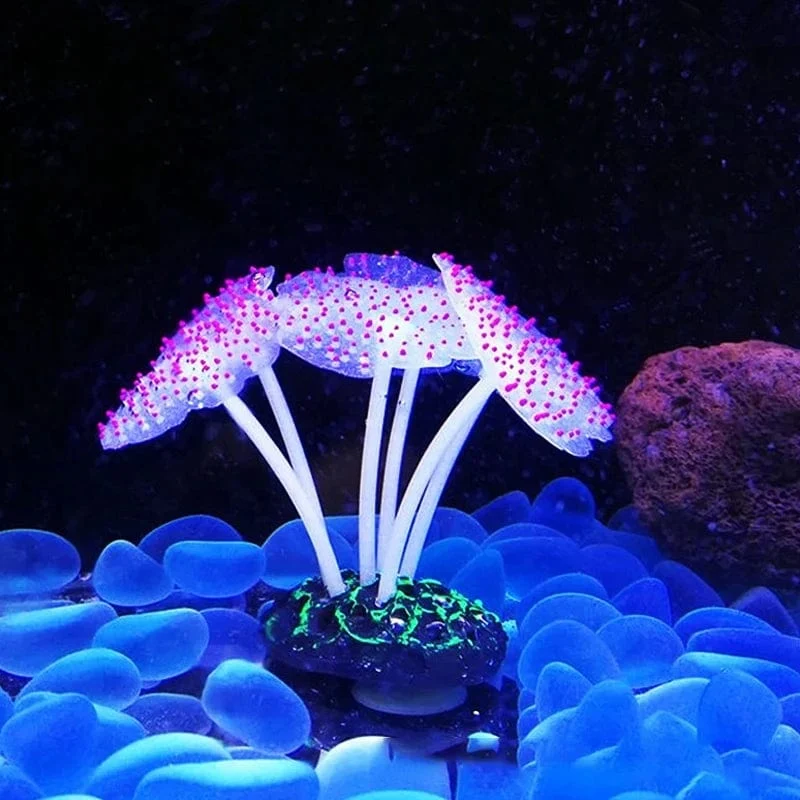 Fluoreszierendes Aquarium-Dekor, Aquarium-Landschaftsbau, Korallensimulation, Korallenornamente, kleine Unterwasserwelt-Landschaftsdekoration