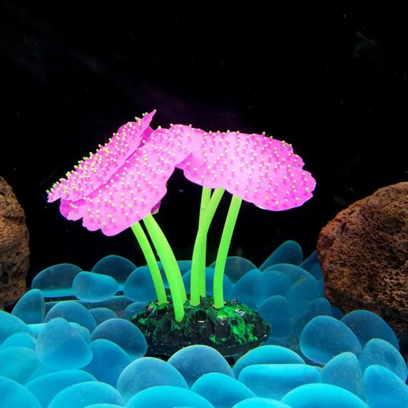 Fluoreszierendes Aquarium-Dekor, Aquarium-Landschaftsbau, Korallensimulation, Korallenornamente, kleine Unterwasserwelt-Landschaftsdekoration
