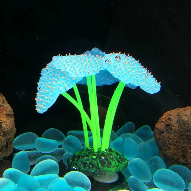 Fluoreszierendes Aquarium-Dekor, Aquarium-Landschaftsbau, Korallensimulation, Korallenornamente, kleine Unterwasserwelt-Landschaftsdekoration