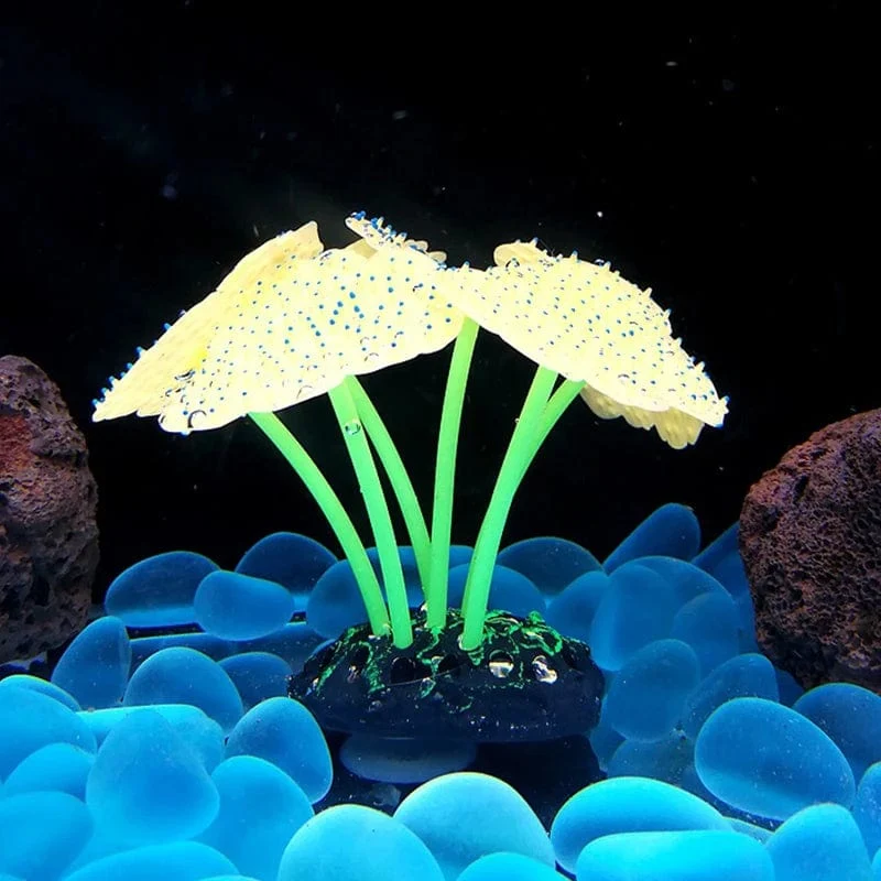 Fluoreszierendes Aquarium-Dekor, Aquarium-Landschaftsbau, Korallensimulation, Korallenornamente, kleine Unterwasserwelt-Landschaftsdekoration