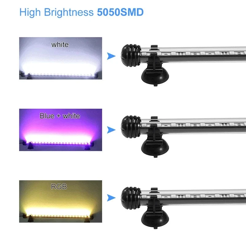 RGB-Aquarienlicht 18–54 cm, ferngesteuerte Tauchlampe, bunte Lampe, 100–240 V, Lampe für Pflanzen, unverzichtbar für Aquarien, amphibische Nutzung
