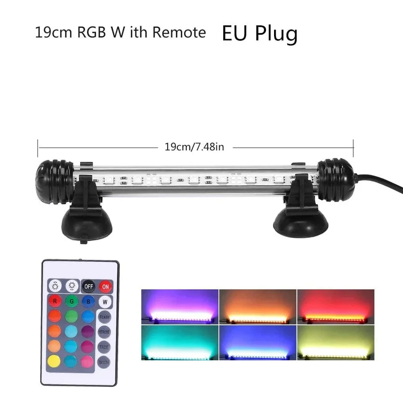 RGB-Aquarienlicht 18–54 cm, ferngesteuerte Tauchlampe, bunte Lampe, 100–240 V, Lampe für Pflanzen, unverzichtbar für Aquarien, amphibische Nutzung