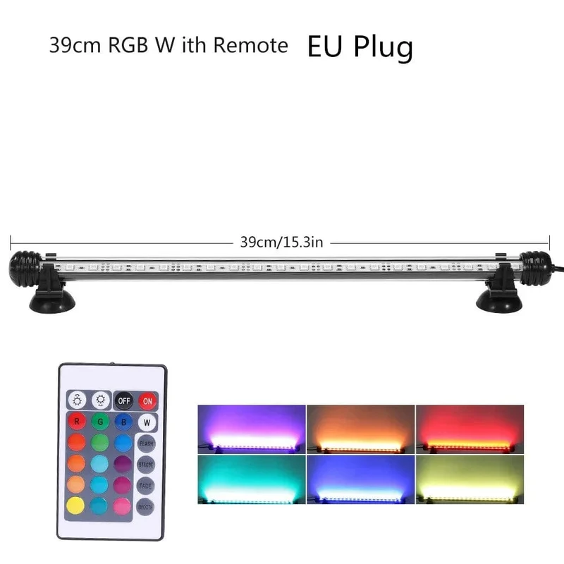RGB-Aquarienlicht 18–54 cm, ferngesteuerte Tauchlampe, bunte Lampe, 100–240 V, Lampe für Pflanzen, unverzichtbar für Aquarien, amphibische Nutzung