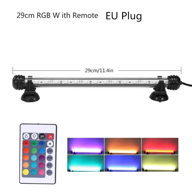 RGB-Aquarienlicht 18–54 cm, ferngesteuerte Tauchlampe, bunte Lampe, 100–240 V, Lampe für Pflanzen, unverzichtbar für Aquarien, amphibische Nutzung