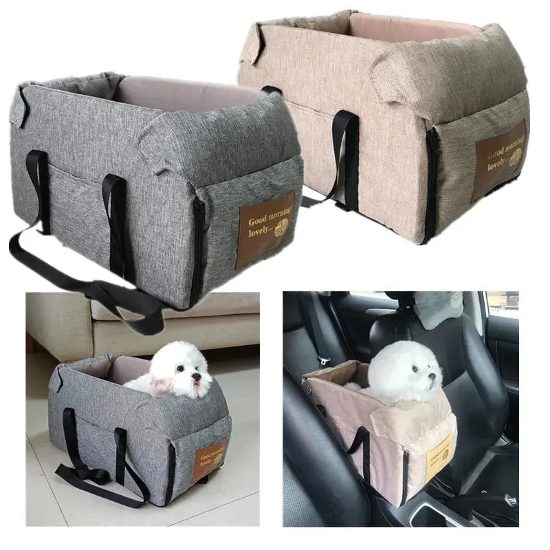 Hunde-Autositzbett, Auto-Zentral-Hundeautositzbett, tragbare Hundetragetasche für kleine Hunde und Katzen, Sicherheitsreisetasche, Hundezubehör