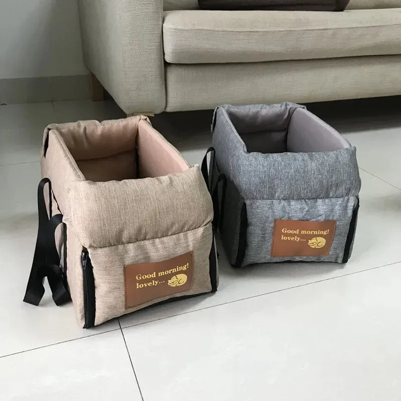 Hunde-Autositzbett, Auto-Zentral-Hundeautositzbett, tragbare Hundetragetasche für kleine Hunde und Katzen, Sicherheitsreisetasche, Hundezubehör