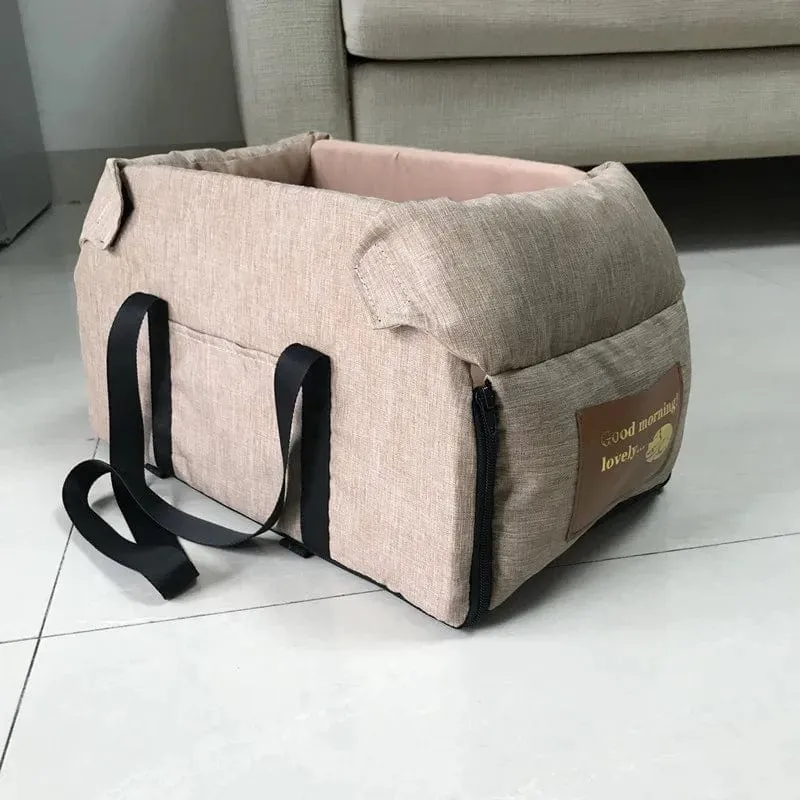 Hunde-Autositzbett, Auto-Zentral-Hundeautositzbett, tragbare Hundetragetasche für kleine Hunde und Katzen, Sicherheitsreisetasche, Hundezubehör