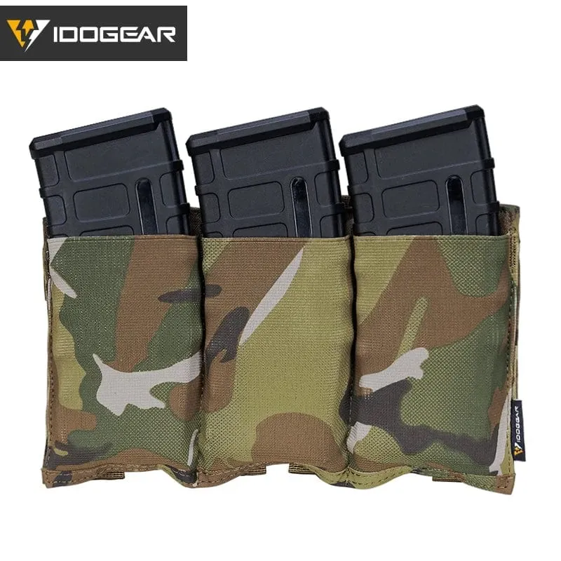 IDOGEAR 5.56 Magazintasche Taktische Fast Draw MOLLE Mag Pouch Carrier Dreifach offene Oberseite 3555