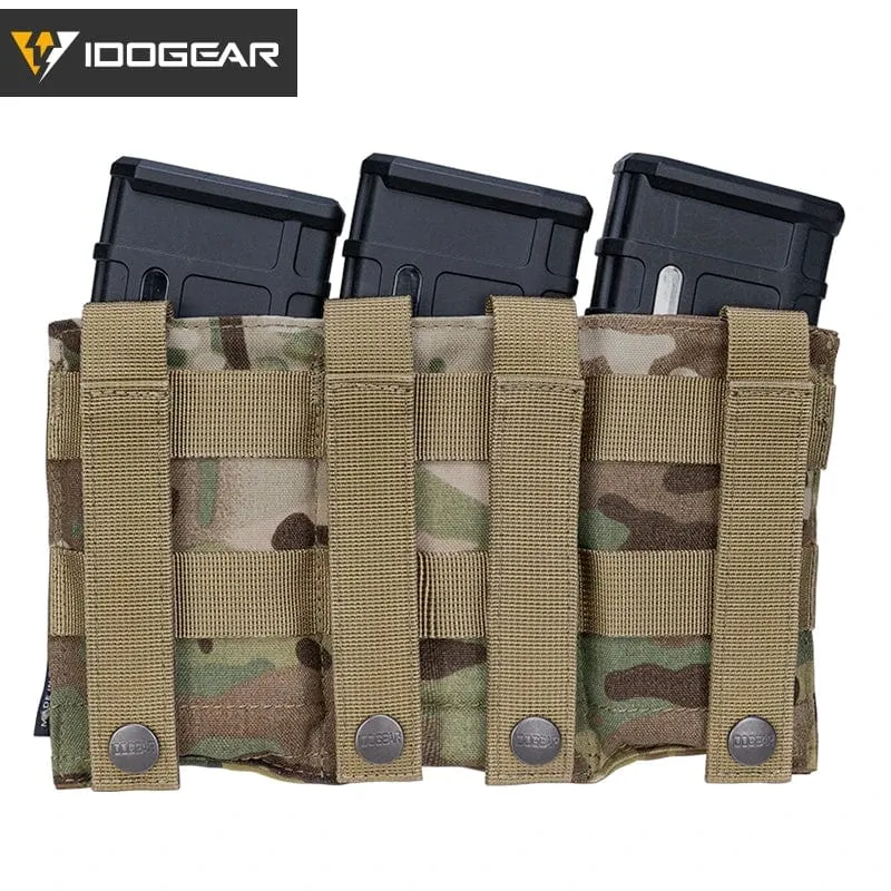 IDOGEAR 5.56 Magazintasche Taktische Fast Draw MOLLE Mag Pouch Carrier Dreifach offene Oberseite 3555