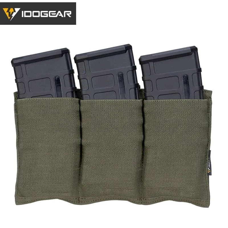 IDOGEAR 5.56 Magazintasche Taktische Fast Draw MOLLE Mag Pouch Carrier Dreifach offene Oberseite 3555