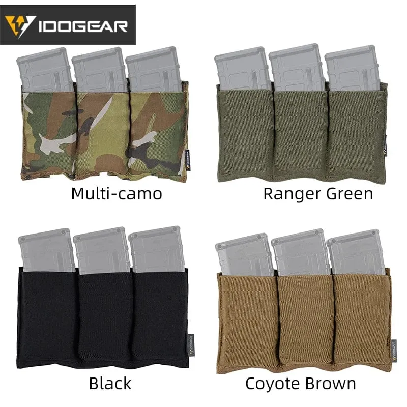 IDOGEAR 5.56 Magazintasche Taktische Fast Draw MOLLE Mag Pouch Carrier Dreifach offene Oberseite 3555