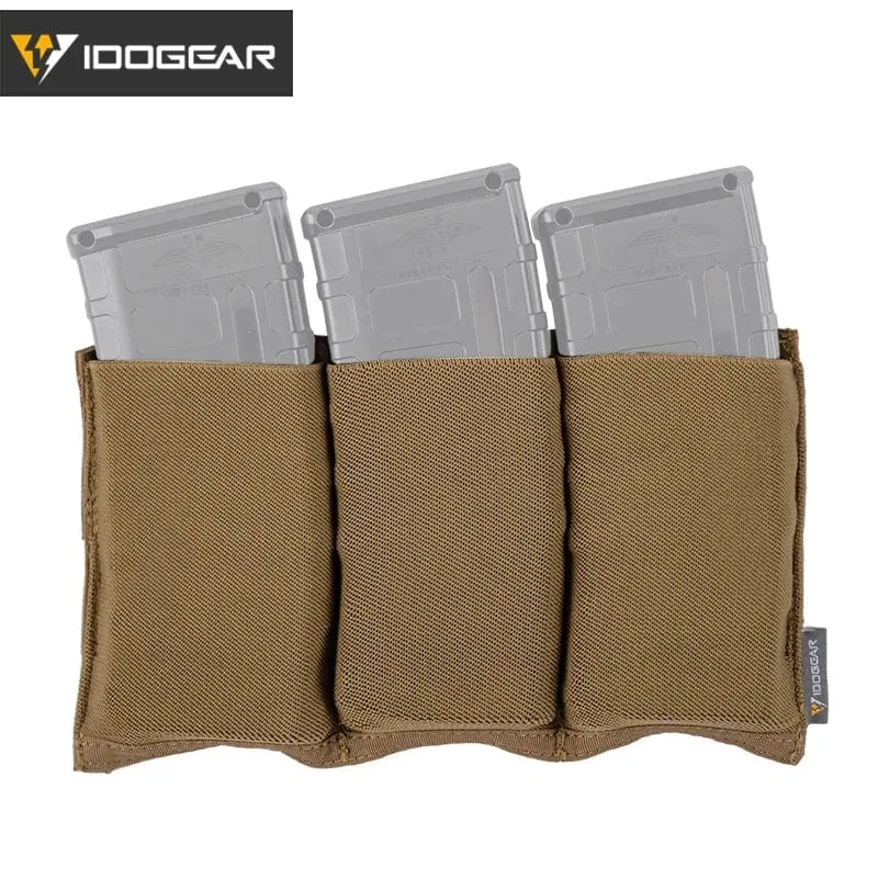 IDOGEAR 5.56 Magazintasche Taktische Fast Draw MOLLE Mag Pouch Carrier Dreifach offene Oberseite 3555
