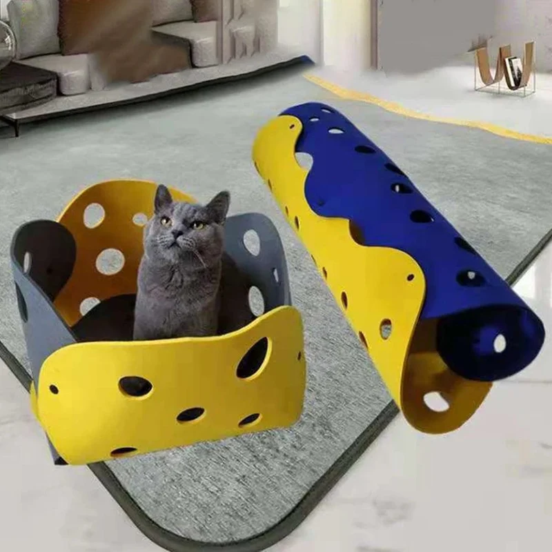 Spleißen Katzenspielzeug Filz Pom Nest Verformbaren Kätzchen Tunnel Faltbare Rohr Haus Tunnel Interaktive Haustier Pusscat Sicherheit Gefühl