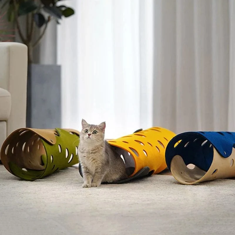 Spleißen Katzenspielzeug Filz Pom Nest Verformbaren Kätzchen Tunnel Faltbare Rohr Haus Tunnel Interaktive Haustier Pusscat Sicherheit Gefühl