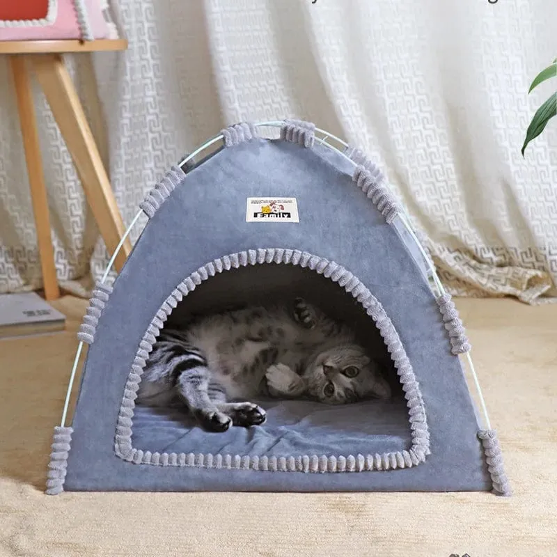 PUPCA Haustier-Katzenzelt, Höhlenhütte, Katzenschlafhaus für Kätzchen, Welpen, Laufstall, Käfig, Korb, Katzennesk, Zwinger, kleines Hundehaus, Bett, Chihuahua