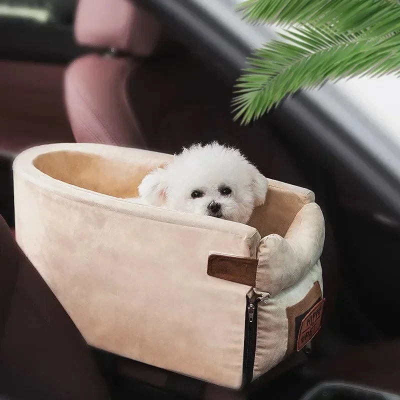 Tragbares Katzen-/Hundebett, Reise-Sicherheitssitz mit zentraler Steuerung, Auto-Sicherheitssitz, Transport-Hundeträger-Schutz für kleine Hunde, Chihuahua, Teddy