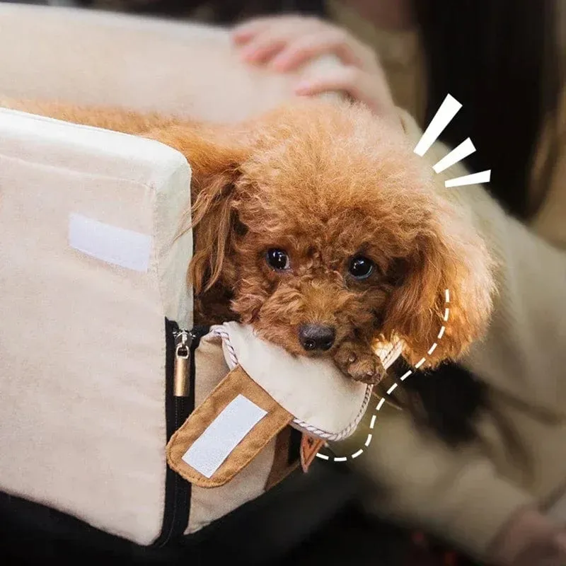 Tragbares Katzen-/Hundebett, Reise-Sicherheitssitz mit zentraler Steuerung, Auto-Sicherheitssitz, Transport-Hundeträger-Schutz für kleine Hunde, Chihuahua, Teddy