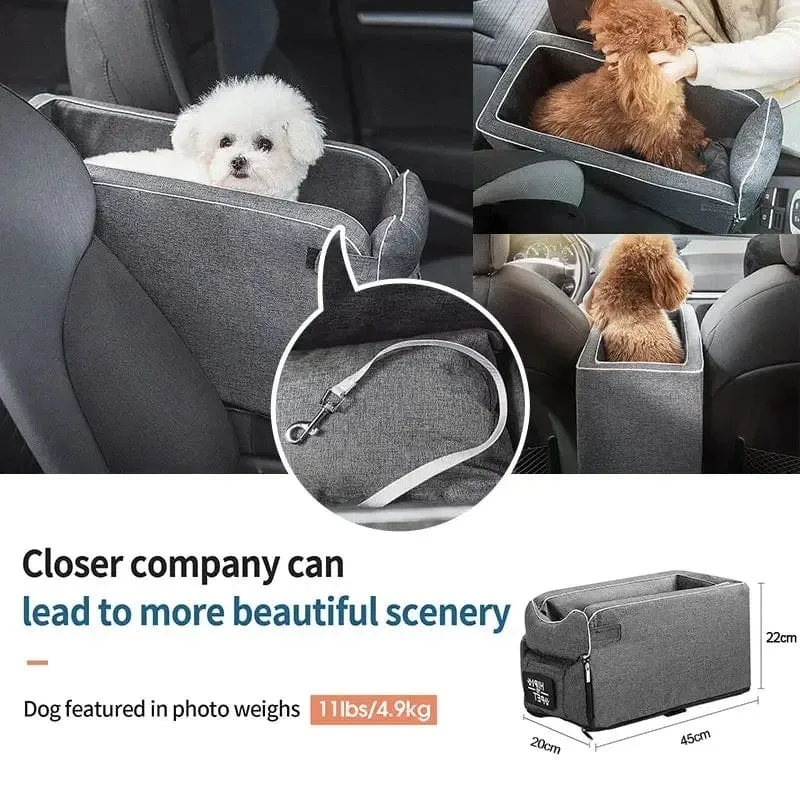 Tragbares Katzen-/Hundebett, Reise-Sicherheitssitz mit zentraler Steuerung, Auto-Sicherheitssitz, Transport-Hundeträger-Schutz für kleine Hunde, Chihuahua, Teddy