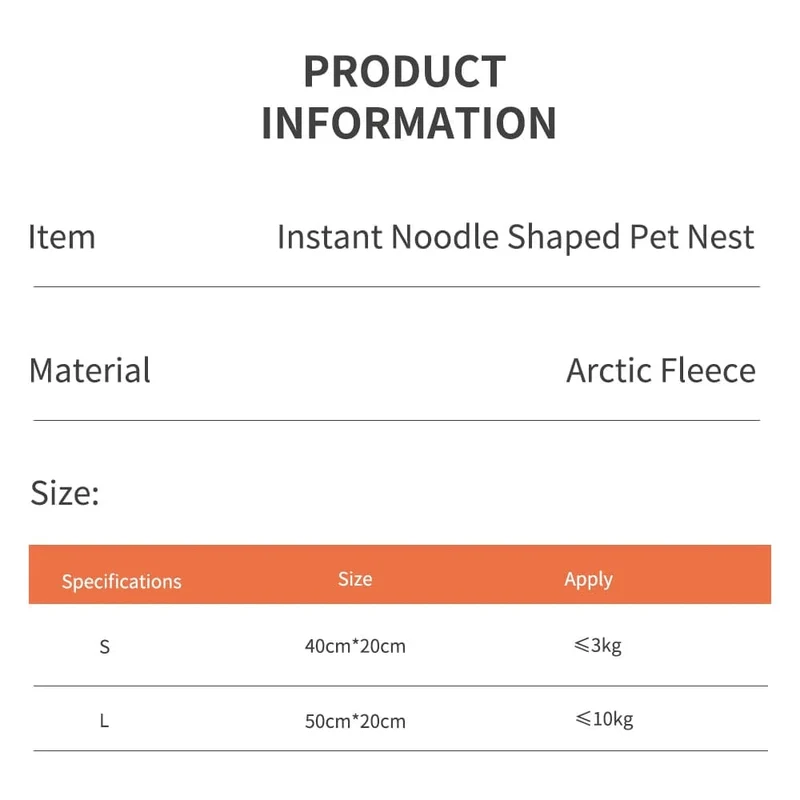 Hanpanda Four Seasons Home Instant-Nudeln Haustierhaus für Katzen Haustierbett Udon-Nudeln Katzennest Bett Sofakissen Weicher Korb für Katzen