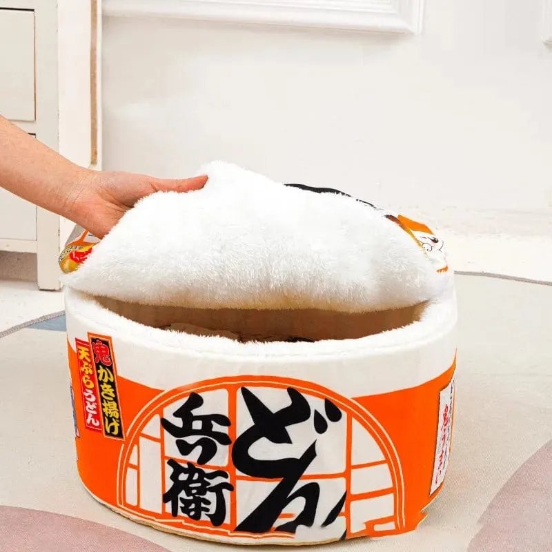 Hanpanda Four Seasons Home Instant-Nudeln Haustierhaus für Katzen Haustierbett Udon-Nudeln Katzennest Bett Sofakissen Weicher Korb für Katzen