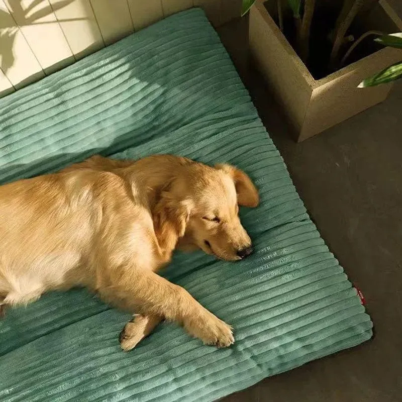 Großes Hundebett, weiche, dicke Cord-Schlafmatte für Haustiere, rutschfest, übergroße Haustierhütte, warm, abnehmbares Hundesofa, Heimtierbedarf