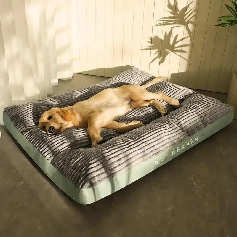 Großes Hundebett, weiche, dicke Cord-Schlafmatte für Haustiere, rutschfest, übergroße Haustierhütte, warm, abnehmbares Hundesofa, Heimtierbedarf
