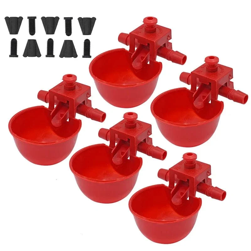 5/10 Sets Hühner-Wassernapf, Hühner, Wachteln, Vögel, Trinkschalen, Wasser für Hühnerstall, Küken, Nippeltränken, Geflügel, Nutztiere