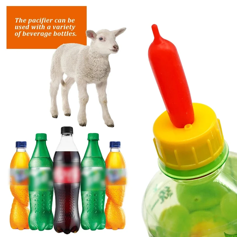 5 Stücke Lamm Welpen Nippel Kunststoff Verbinden mit Sprite Cola Flasche Milch Trinken Weiche Gummi Schnuller Zitzen Feed Waisen Welpen