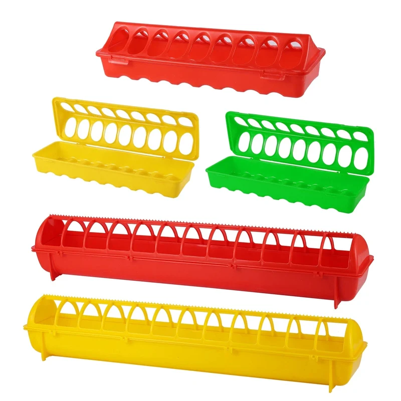 20/30/40/50 cm Zweireihig 12-28 Löcher Geflügel Boden Feeder Kunststoff Clamshell Fütterung Huhn Groove Farm Zucht Liefert