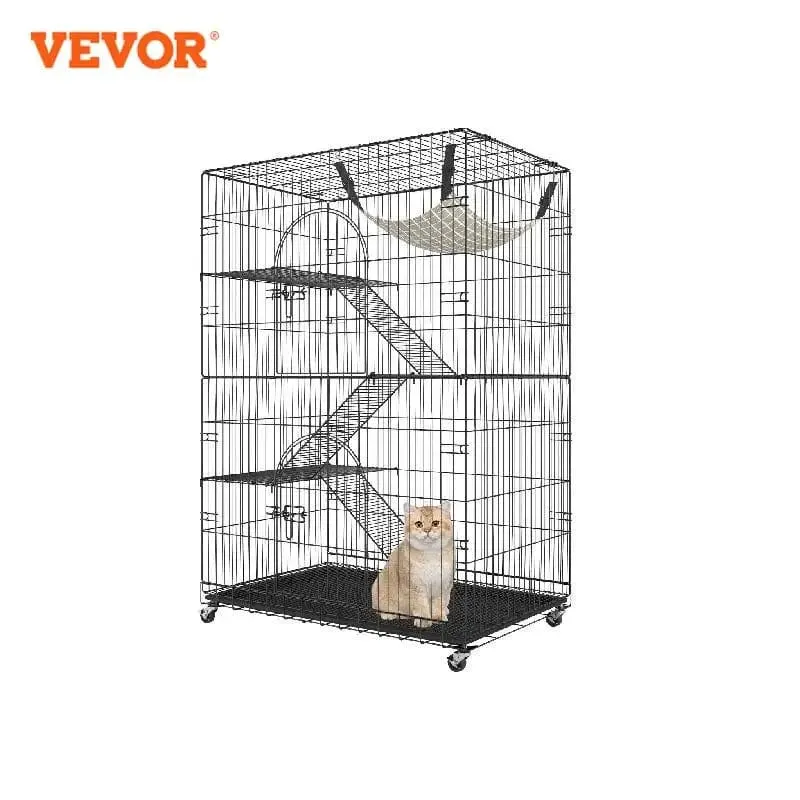 VEVOR Laufstall für große Katzen, 4 Etagen, 30 kg/Schicht, zum Selbermachen, Katzenzaun, Käfig, Übungsplatz, Kiste, Metalldraht, Zwinger, Innenbereich, Kaninchenhaus für Haustiere