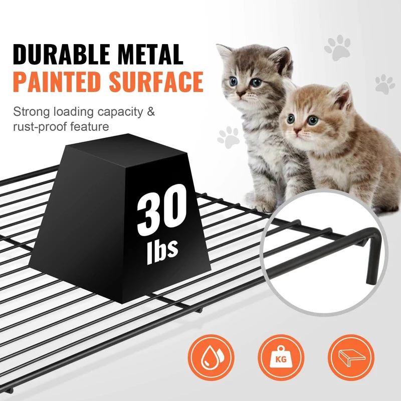 VEVOR Laufstall für große Katzen, 4 Etagen, 30 kg/Schicht, zum Selbermachen, Katzenzaun, Käfig, Übungsplatz, Kiste, Metalldraht, Zwinger, Innenbereich, Kaninchenhaus für Haustiere