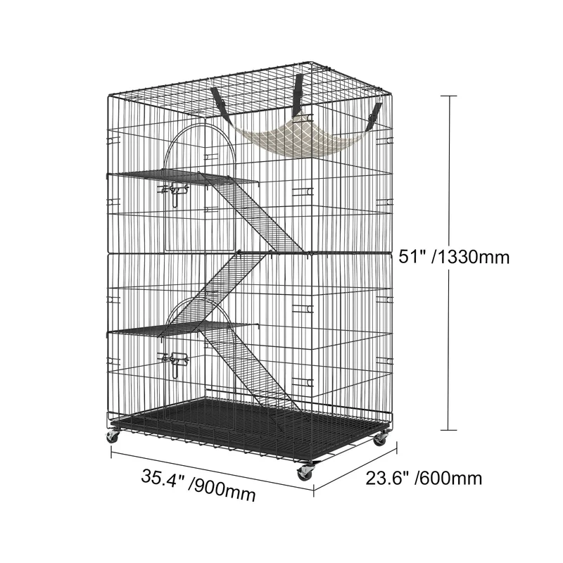 VEVOR Laufstall für große Katzen, 4 Etagen, 30 kg/Schicht, zum Selbermachen, Katzenzaun, Käfig, Übungsplatz, Kiste, Metalldraht, Zwinger, Innenbereich, Kaninchenhaus für Haustiere