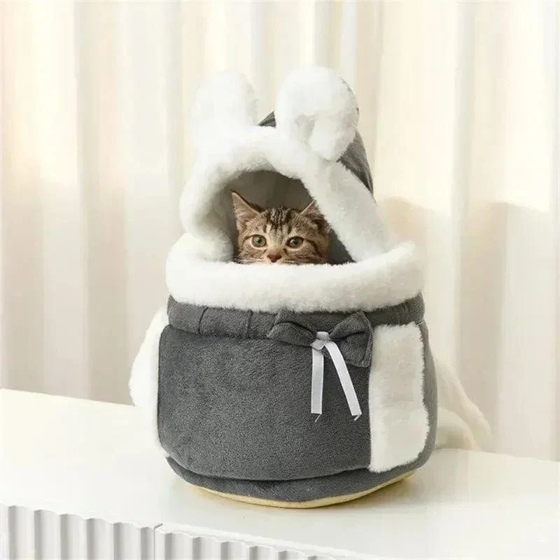 Haustier-Tragetasche, Katze, Hunde, Plüsch-Rucksack, Outdoor-Reisen, Wandern, Winter, warmes Nest, Kätzchen, Welpen, hängende Brust, tragbare Träger
