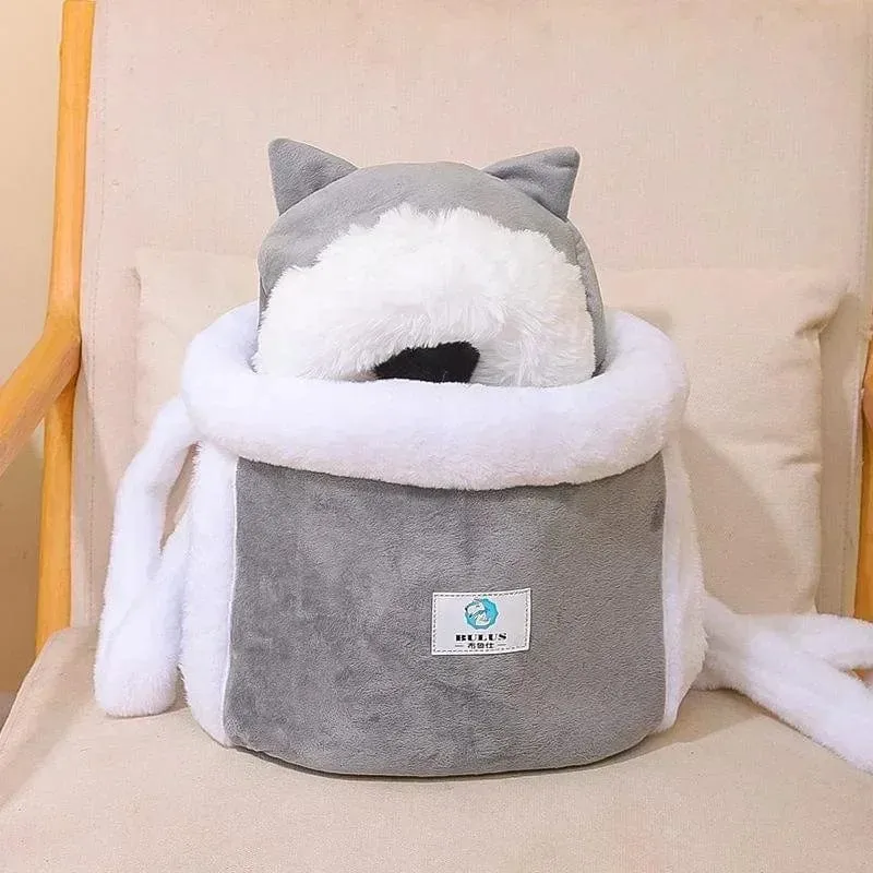 Haustier-Tragetasche, Katze, Hunde, Plüsch-Rucksack, Outdoor-Reisen, Wandern, Winter, warmes Nest, Kätzchen, Welpen, hängende Brust, tragbare Träger