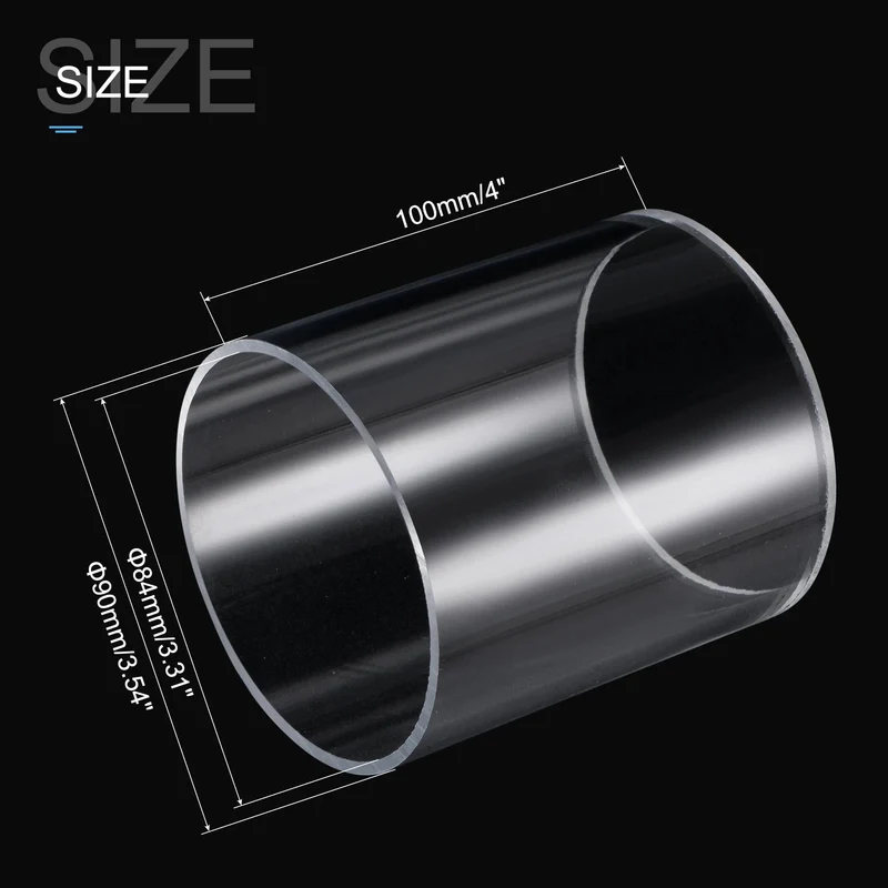 100 mm Länge Außendurchmesser 80 mm ~ 220 mm Hohes transparentes Acrylrohr Aquarium Aquarium Plexiglas Tubo Gartenbewässerungswasserversorgungsrohr