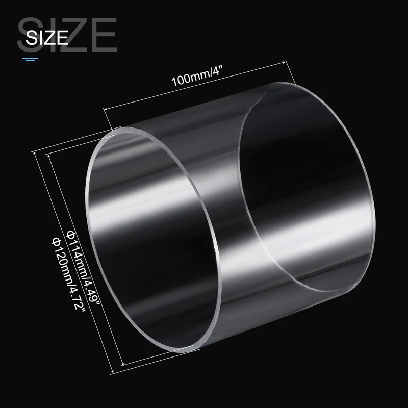 100 mm Länge Außendurchmesser 80 mm ~ 220 mm Hohes transparentes Acrylrohr Aquarium Aquarium Plexiglas Tubo Gartenbewässerungswasserversorgungsrohr
