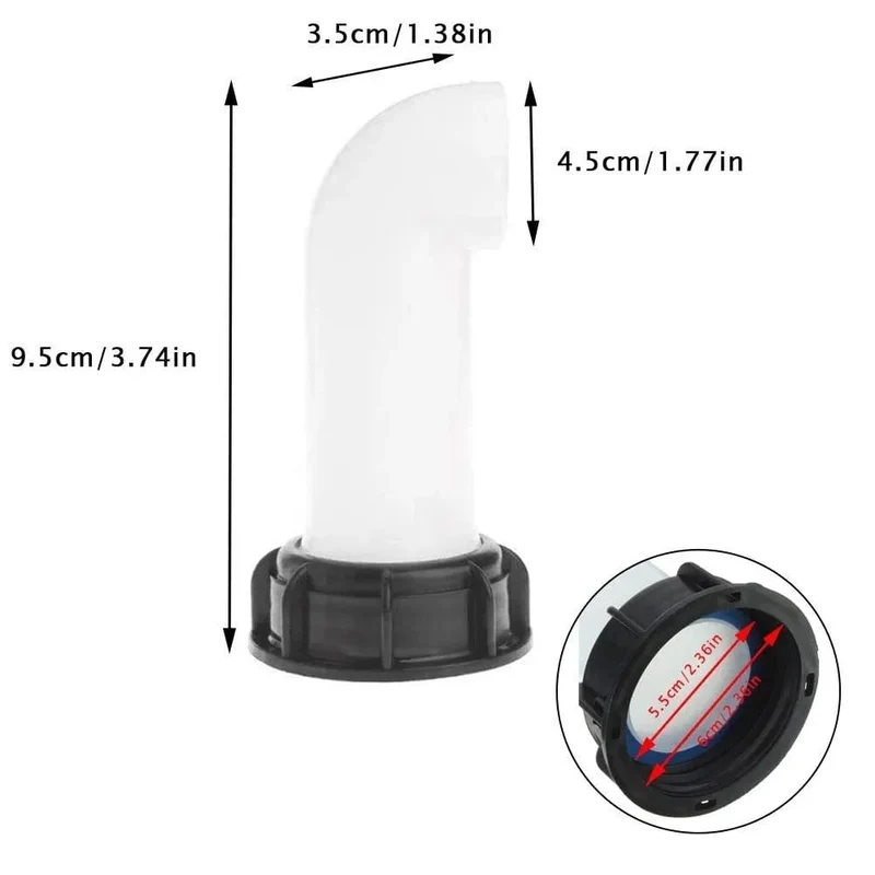 2-Zoll-Verlängerungs-Abflussrohr-Schlauch, 1000 l IBC-Wassertank, Düse, Hahnkappe, Ventilanschluss, perfekt abgestimmt auf das Original