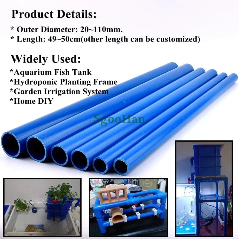 1PC OD 20/25/32mm UPVC Aquarium Fisch Tank Rohr Hause Garten DIY Regal Rohr Bewässerung bewässerung Armaturen 49 ~ 50cm Lange