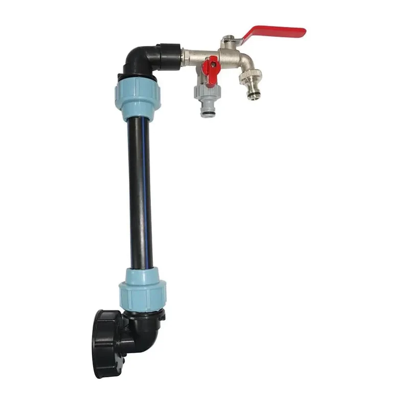 IBC Schwanenhals 3/4 Zoll IBC Tank Adapter mit Auslassventil 3/4 Zoll Schwanenhals 2-Wege Messinghahnanschluss ibc cuve 1000l accessoires
