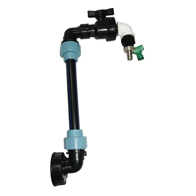 IBC Schwanenhals 3/4 Zoll IBC Tank Adapter mit Auslassventil 3/4 Zoll Schwanenhals 2-Wege Messinghahnanschluss ibc cuve 1000l accessoires