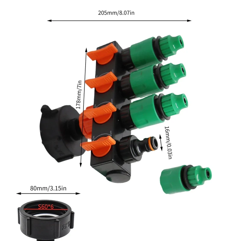 IBC Schwanenhals 3/4 Zoll IBC Tank Adapter mit Auslassventil 3/4 Zoll Schwanenhals 2-Wege Messinghahnanschluss ibc cuve 1000l accessoires
