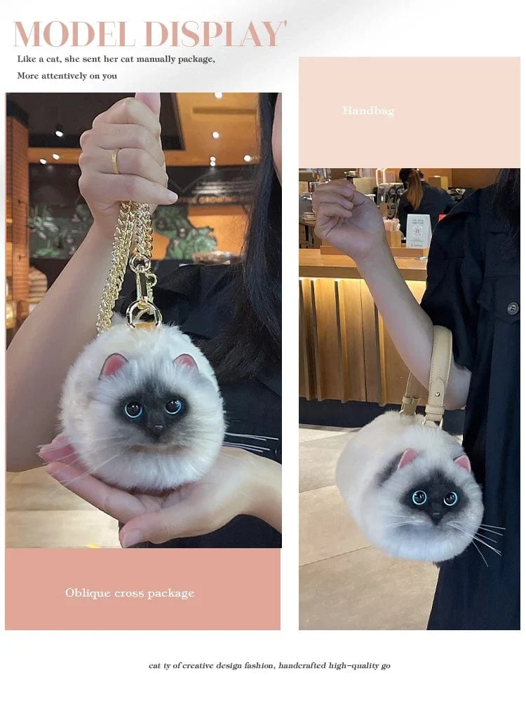 Neue Nische Pop Einzigartiges Design Kleine Tasche Cross-Body Handytasche Weiblicher Stil Kleine Tasche Damen, Katze Siamese Satchel, Handtasche